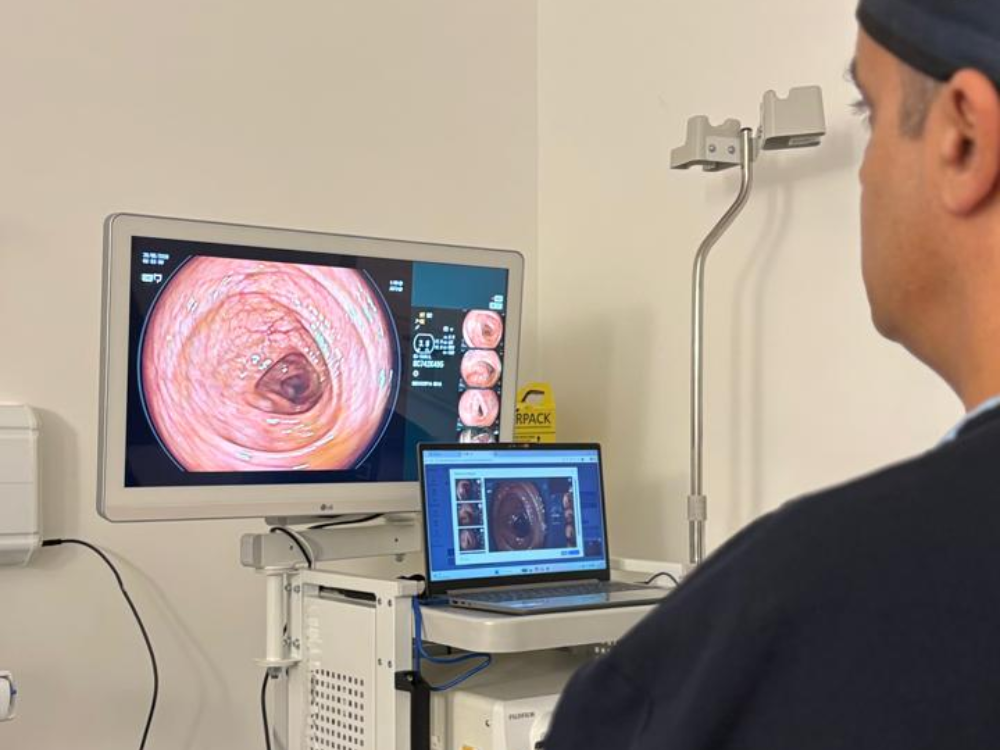Análise das imagens com apoio de inteligência artificial, sob avaliação do médico